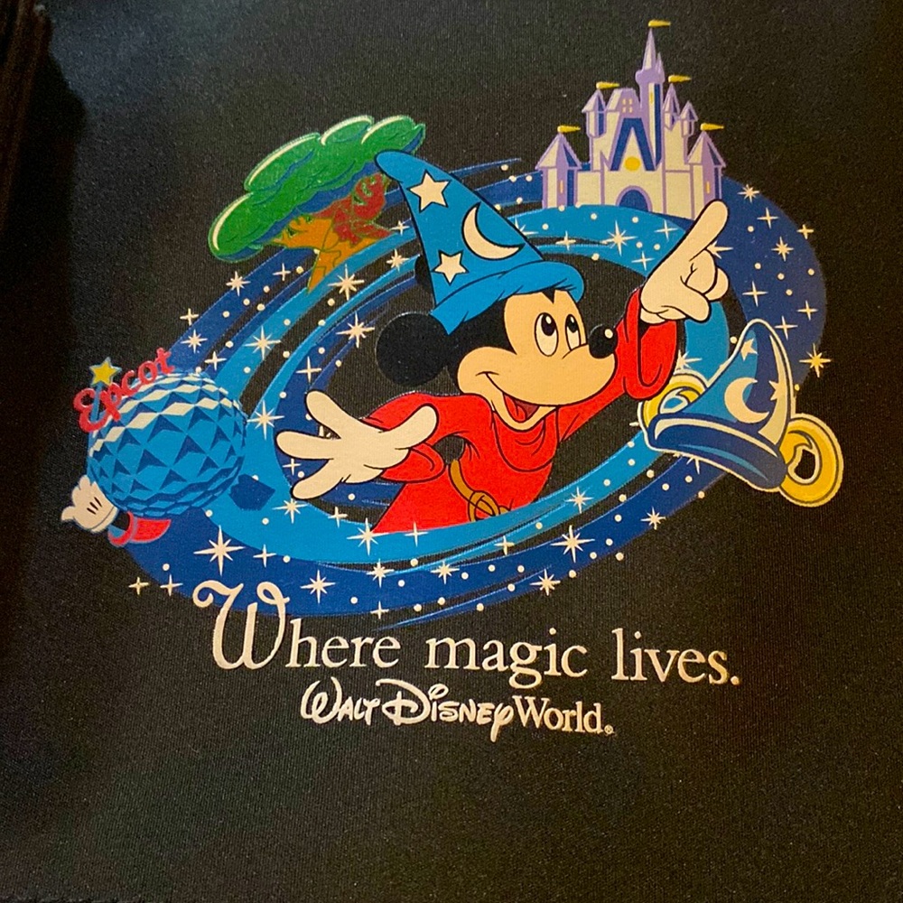 New Walt Disney World Mickey Backpack Where Magic Lives Black Drawstring Bag